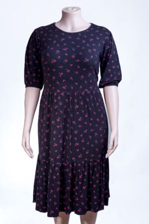 Roman Rose Layered Stretch Dress